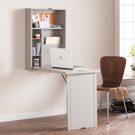 UPC 037732092935 product image for Southern Enterprises Fold-Out Convertible Wall Mount Desk - Gray | upcitemdb.com
