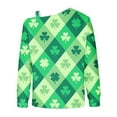 thumbnail image 5 of Hauts Mignons pour Femmes Mode Sweat-Shirt Imprimé Saint-Patrick Épaules Dénudées Graphique Manches Longues, 5 of 5