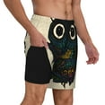 thumbnail image 3 of Picia Owl with Mandala pattern Mens Swim Trunks with Compression Liner Stretch Beach Shorts Quick Dry with Zipper Pockets No-Chafing Board Shorts-Small, 3 of 9