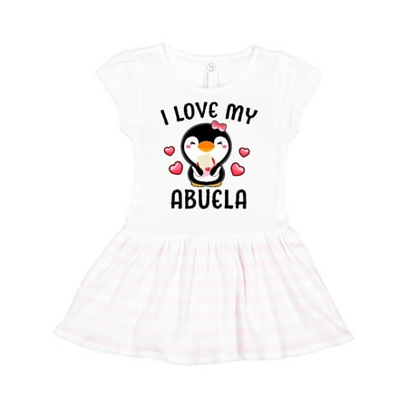 

Inktastic I Love My Abuela with Cute Penguin and Hearts Gift Toddler Girl Dress