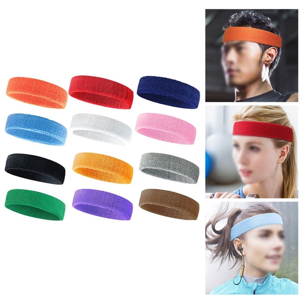 Lot 3 Bandeaux Sport Anti-Transpiration Élastiques - Bandeau Fitness Yoga Course Cheveux Homme Femme