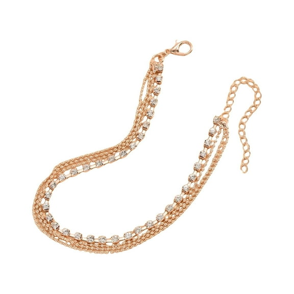 HUANLEDASH Women Anklet Multi-layered Rhinestone Decor Adjustable Length Polished Lady Ankle Jewelry Ankle Chain Birthdays Anniversaries Gift