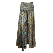 Women Handmade Bohemian Dark Gray Wide-Leg Pants Divided Skirt SM