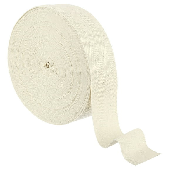 1.57 Inch Cotton Twill Tape Ribbon, 22 Yards Roll Herringbone Webbing Tape, Bias Binding Tape, Beige
