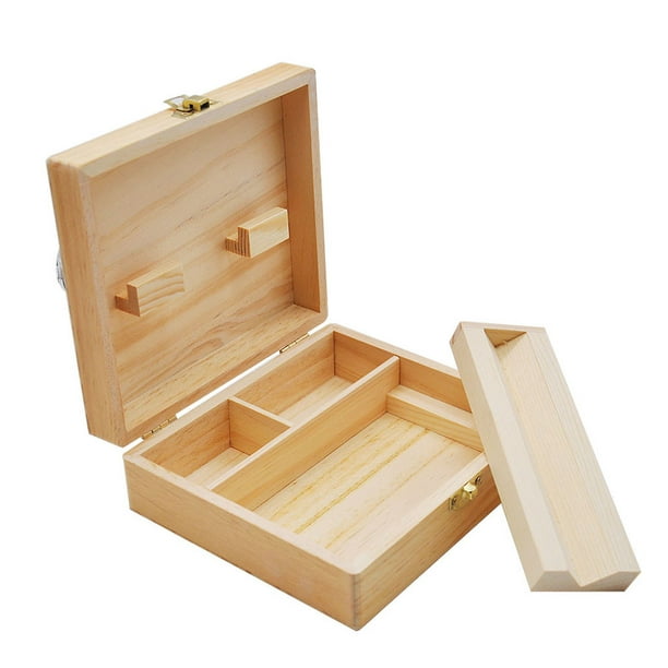 Wood Stash Box With Rolling Tray Large And Perfect To Organize Your  Accessories - Walmart.com