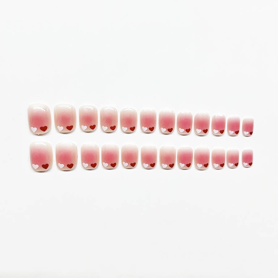 Short Almond Nail Sweet Blush Nail Classic Versatile Gentle Love Detachable Wearable Nail False Nail Nail Film