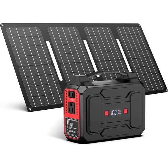 SinKeu 100W Portable Power Station 146Wh Laptop Phone Charger with 40W Solar Panel kit Solar Generator for Camping