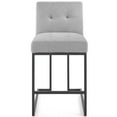 thumbnail image 4 of Modway Privy Black Stainless Steel Upholstered Fabric Counter Stool in Black Light Gray, 4 of 7