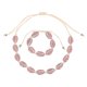 thumbnail image 1 of Conjunto de collar y pulsera de concha Uxcell, collares de concha ajustables, joyería bohemia de verano para mujeres y hombres, púrpura oscuro plateado, 1 of 7
