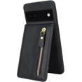 thumbnail image 5 of for Google Pixel 6A Case with Card Holder for Women,Pixel 6A Phone Case Wallet with Strap Credit Card with Kickstand Zipper Shockproof Case for Pixel 6A - Black, 5 of 14