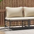 thumbnail image 1 of vidaXL Garden Middle Sofa with Beige Cushions Poly Rattan, 1 of 4