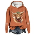 thumbnail image 1 of Chandail à Capuche Imprimé Vache Western Festif pour Femmes Thème Vacances Graphique, 1 of 3