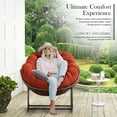 thumbnail image 4 of Outdoor Rocking Chair, Patio Oversized Wicker Egg Rocking Chair, Indoor & Outdoor Comfy Rocker Chair with Thick Cushion, Modern Lounge Chair for Balcony, Front Porch, Garden, Backyard, Deck, 4 of 13