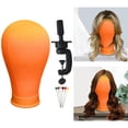 thumbnail image 1 of Cabeza de maniquí de cabeza de bloque de lona de 22 pulgadas, Cabeza de bloque de peluca de lona, Cabeza de estilo Cabeza de peluca colorida para hace naranja Baoblaze cabeza de maniquí, 1 of 8
