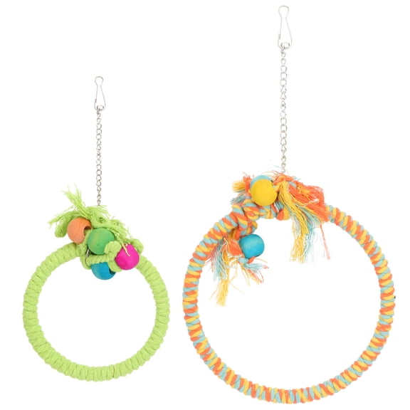 CRILSTYLEO 2-Pack Parrot Cotton Rope Indoor Climbing and Play Toys for Pet Birds