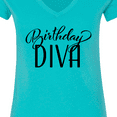 thumbnail image 4 of Inktastic Birthday Diva in Black Women's V-Neck T-Shirt, 4 of 5