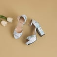 thumbnail image 3 of SACFOF Womens Chunky Block High Heel Peep Open Toe Platform Sandals Ankle Strap Buckle Dress Shoes Prom Party 4.33 Inches Heels, 3 of 6