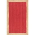 thumbnail image 2 of Indian Handmade Braided Inner Red Jute with Natural Jute Border Design Area Rug 3 x 8 Feet (91 cm x 244 cm), Floor Decor Rugs/Carpet, 2 of 5