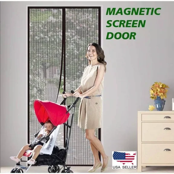 Magnetic Screen Door Retractable Mesh Net Pet Patio Hands Free Mosquito Door Net