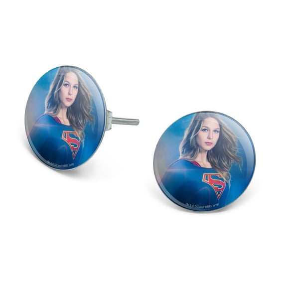 Supergirl TV Series Supergirl Character Novelty Silver Plated Stud Earrings