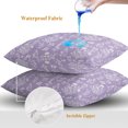 thumbnail image 4 of Throw Pillow Covers 20x20 Inch Set of 2, Purple Botanical Waterproof Outdoor Pillow Covers, Spring Summer Chic Wildflowers Decorative Cushion Pillowcases for Couch, Sofa, Bed, Garden, Patio, 4 of 9
