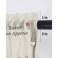 thumbnail image 6 of Beige Retro Art Curtains 63 Inch Length, Sheer Curtains for Bedroom Living Room Window Spoon Fork Vintage Farmhouse Rustic Rod Pocket Voile Drapes Kitchen Curtains Small Half Window 42"x63" 2 Panels, 6 of 6