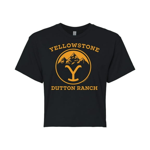 Yellowstone - Circular Lock 86 - Juniors Cropped Cotton Blend T-Shirt