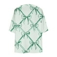 thumbnail image 4 of Odbmxy Woman's Cardigan Elbow-Length Summer Lightweight Womens Tops Plus Size Bow Print Holiday Open Front Cardigans,Green L, 4 of 5