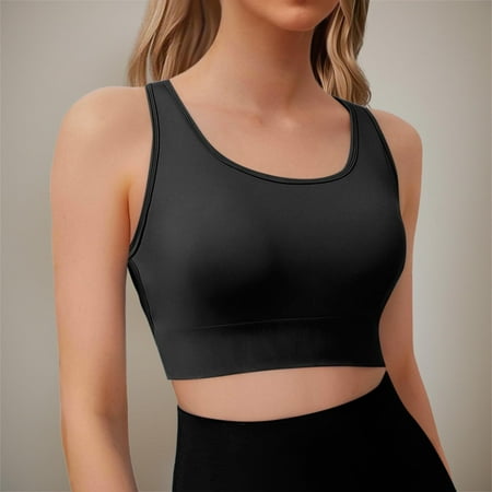 SNKSDGM Women s Plus Tank Tops for Women 2025 Long Sports Bra Women Straps Bralette Bras Gym Fitness Push Up Crop Top Yoga No Underwire Backless Open Back Bra for Running Jogging Gymnastics S