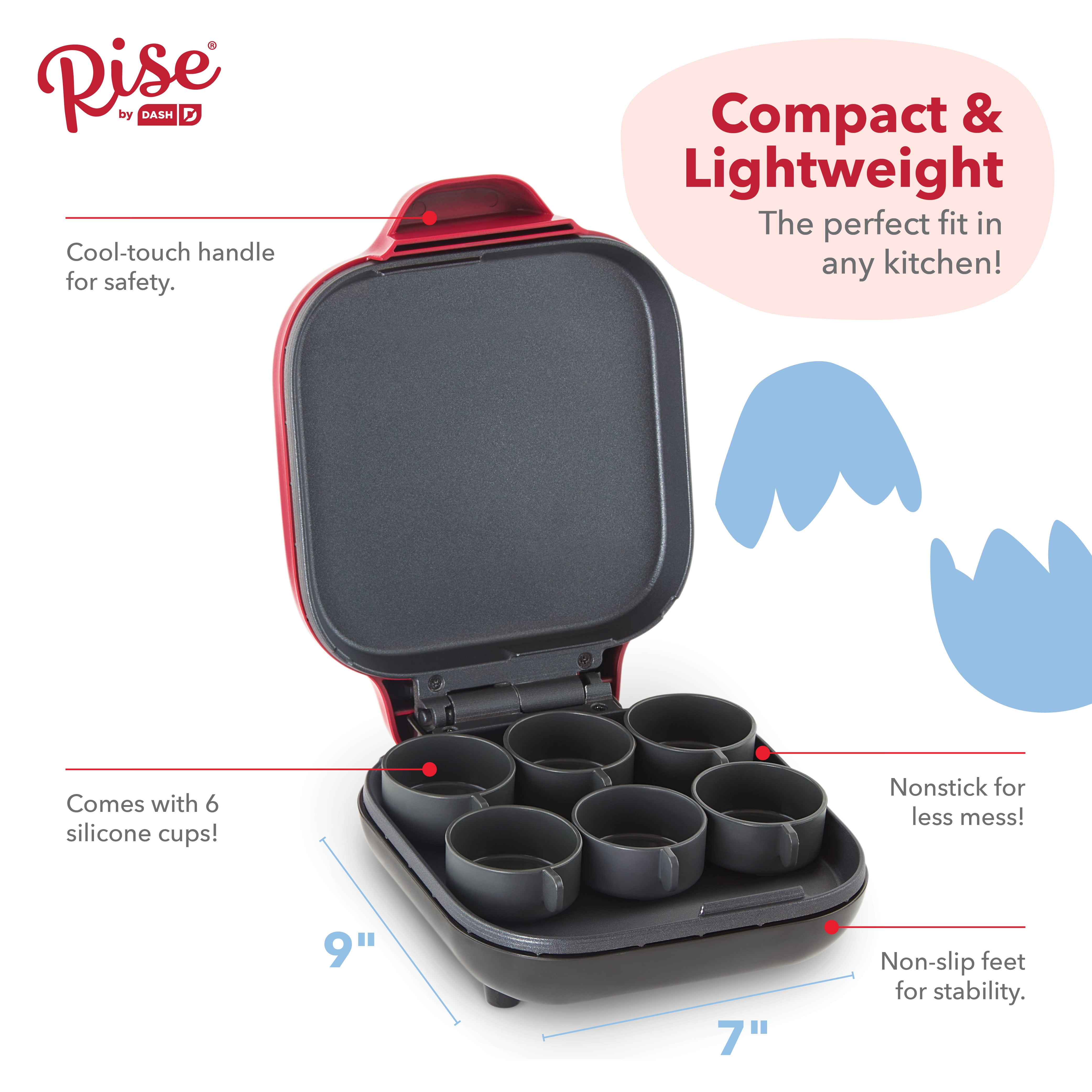 Dash Electric Egg Bite Maker Red 420 Watts New