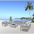 thumbnail image 2 of Infinity MOLRS4 Modern Contemporary Outdoor Living Room Patio Furniture Set w/ Coffee Table; Rattan Wicker &amp; Aluminum Combination, 2 of 2