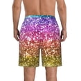 thumbnail image 3 of Naloa Glitter Rainbow Men's Beach Shorts, Surfing shorts, Swim trunks, Quick Dry Swim Trunks for Surfing Beach Fun - Medium, 3 of 9
