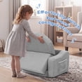 thumbnail image 6 of babyeap Kids Sofa,2-in-1 Soft Toddler Couch Fold Out,Toddler Chair Baby Convertible Couch for Girls and Boys,Light Gray, 6 of 8