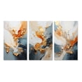 thumbnail image 2 of Designart "Golden Sunrise Abstract in Gold and Navy Blue II" Abstract Painting Wall Art Set Of 3 - Modern Gold Gallery Set For Office Decor, 2 of 6