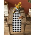 thumbnail image 4 of Black White Plaid Table Runner Spring Farmhouse Buffalo Checkered Tablerunners 13 x 90 Inch, Table Decorations Tabletop Scarf for Summer Gathering Holiday Farmhouse Kitchen Dining Decor, 4 of 6