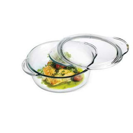 Clear Round Glass Casserole by Simax | Deep Dish, With Lid, Heat, Cold and Shock Proof, Microwave, Oven, Freezer, and Dishwasher Safe, Made in Europe, 2.9 (Best Way To Freeze Casseroles)