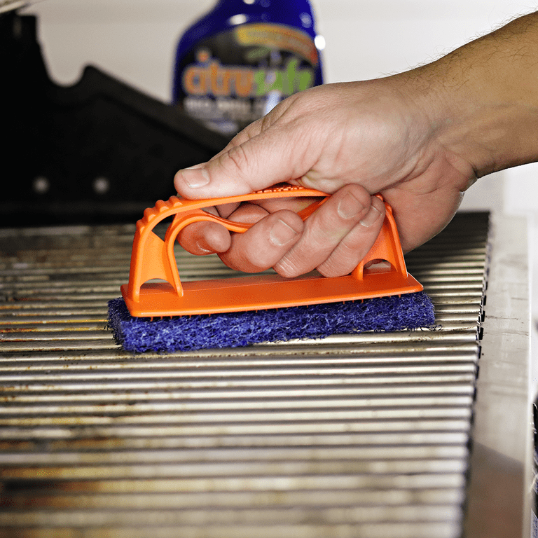 Citrusafe Heavy Duty Grid Scrubber - Grill Grate/Grid Cleaner with 3  Replaceable Pads and Reusable Handle in the Grill Cleaners & Cloths  department at