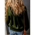 thumbnail image 3 of SHEWIN Womens Sweaters Crewneck Batwing Long Sleeve Oversized Side Slit Fall Ribbed Knit Pullover Jumper Tops Green, 3 of 8