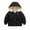 Black, variant on KYAIGUO Unisex Hooded Jacket Outerwear Coat Toddler Kids Lightweight Cozy Puffer down Coat for Boys Girls