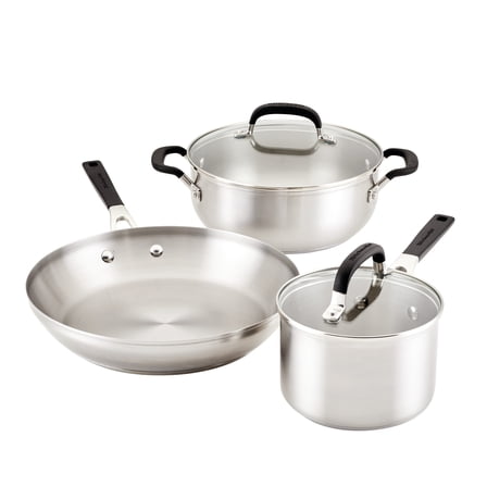 KitchenAid 5 Piece Measuring Marks Stainless Steel Pot and Pan Set