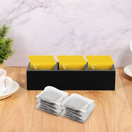 TEHAUX  Tea Packet Holder Stackable Bag Organizer Wooden Storage Box