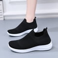thumbnail image 6 of QWKLEAJ Women’s Breathable Knit Mesh Slip On Walking Shoes Lightweight Non Slip Casual Sock Sneakers Flexible Comfort Daily Workout Loafers Black 5.5, 6 of 6