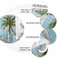 thumbnail image 3 of Coastal Beach Blue Bathroom Shower Curtains with 12 Hooks Polyester Waterproof Shower Curtain for Stalls and Bathtubs Tropical Coconut Tree Vintage Wood Grain Decorative Bathroom Curtain 36x78 Inches, 3 of 8