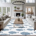 thumbnail image 3 of Abstract Art Fish Blue Area Rugs 8'x10', Washable Small Throw Rugs for Living Room Patio, Coastal Ocean Summer Marine Life Indoor Outdoor Rug Non-Slip Low Pile Carpet Runner Reversible Floor Mats, 3 of 8