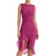thumbnail image 1 of Women's Elegant Bodycon Midi Dress Sleeveless Mesh Frill Hem Mermaid Tail Summer Tank Dress Cocktail Party, 1 of 5