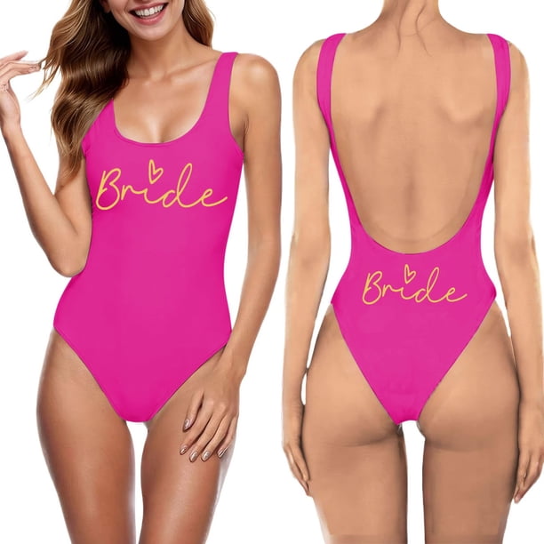 MKLEKYY Trajes De Baño Hombre Natacion Women Fashion Letter Print Piece Swimsuit Sexy Bikini Swimwear Bathing Sleeveless Backless Swimsuit 2593
