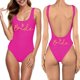 thumbnail image 1 of MKLEKYY Trajes De Baño Hombre Natacion Women Fashion Letter Print Piece Swimsuit Sexy Bikini Swimwear Bathing Sleeveless Backless Swimsuit 2595, 1 of 4