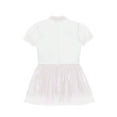 thumbnail image 4 of iiniim Womens Shiny Satin Maid Dress Puff Sleeve Bow Sparkly Puffy Ruffled Frilly Tiered Costume White M, 4 of 7
