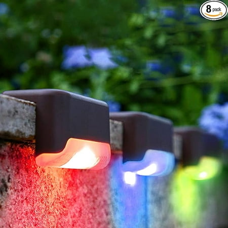 

8Pack Solar Deck Lights Waterproof Color Changing Solar Fence Lights Solar Lights Outdoor for Pool Fence Step Patio Deck Backyard