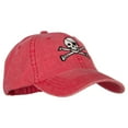 thumbnail image 5 of Jolly Roger Skull Embroidered Big Size Washed Cap - Red XL-3XL, 5 of 5